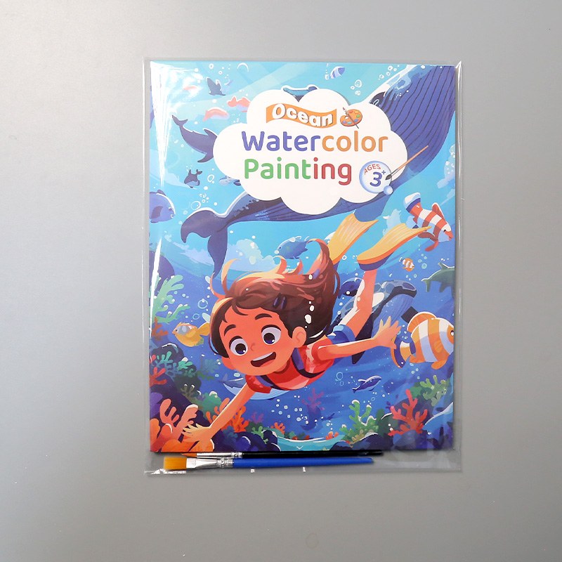 Ocean Scene Watercolor Coloring Book